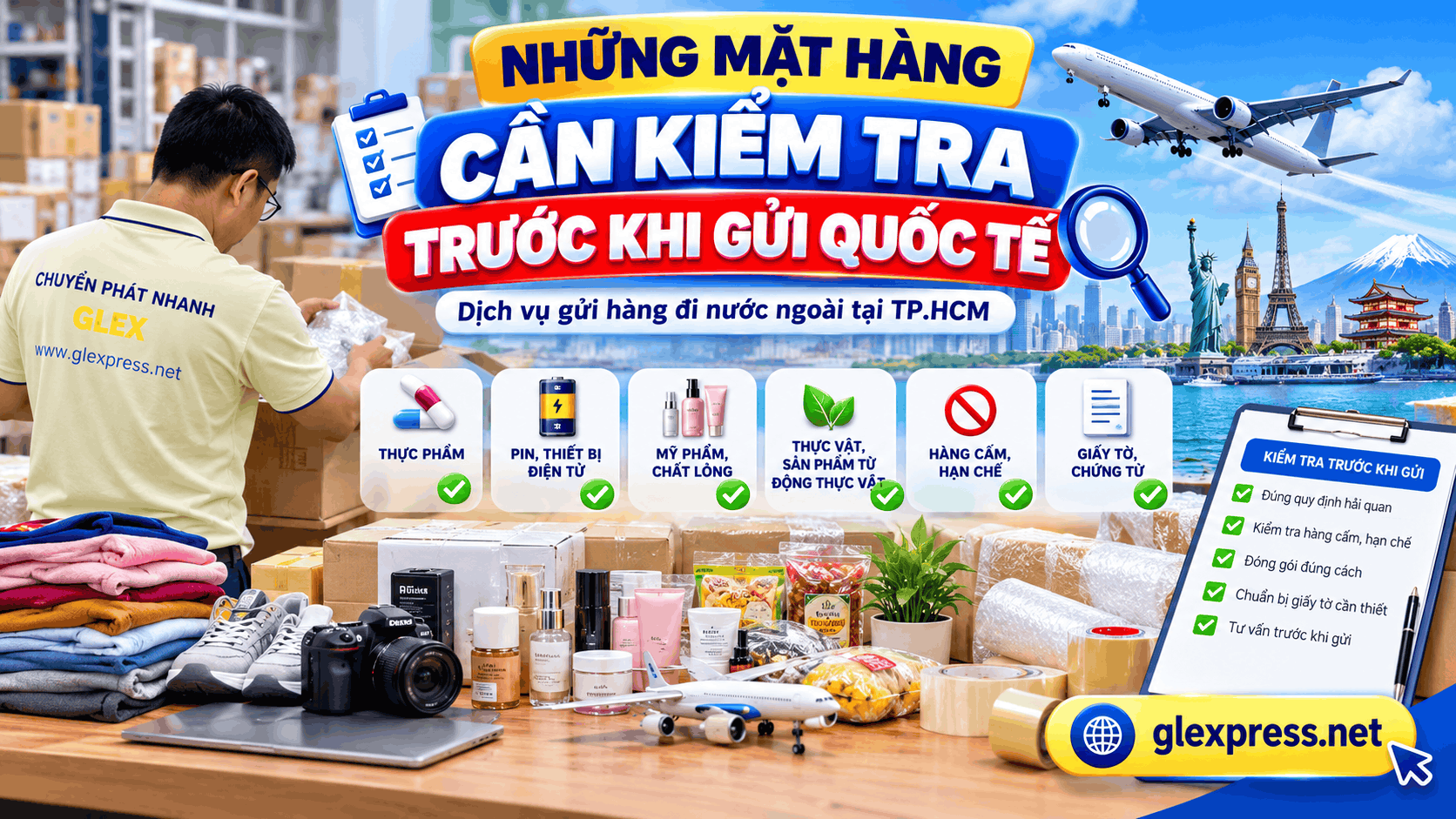 Những mặt hàng cần kiểm tra trước khi gửi quốc tế