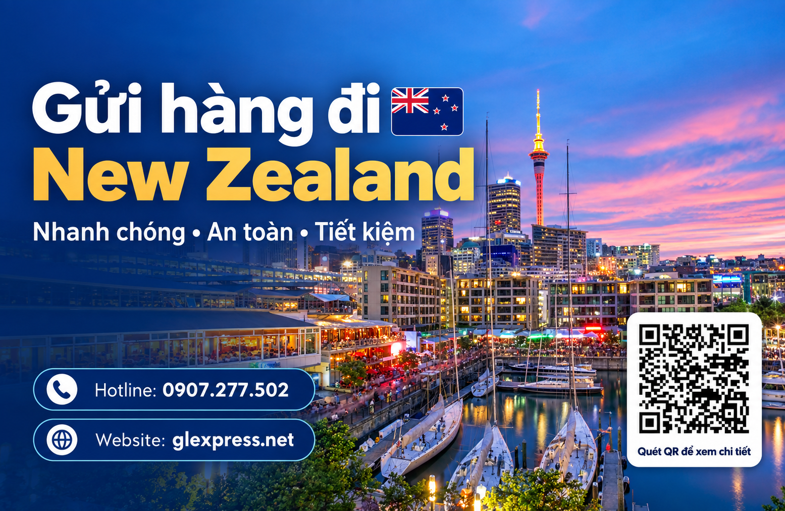 Dịch vụ gửi hàng đi Newszealand của Glexpress tại Tp. Hồ Chí Minh