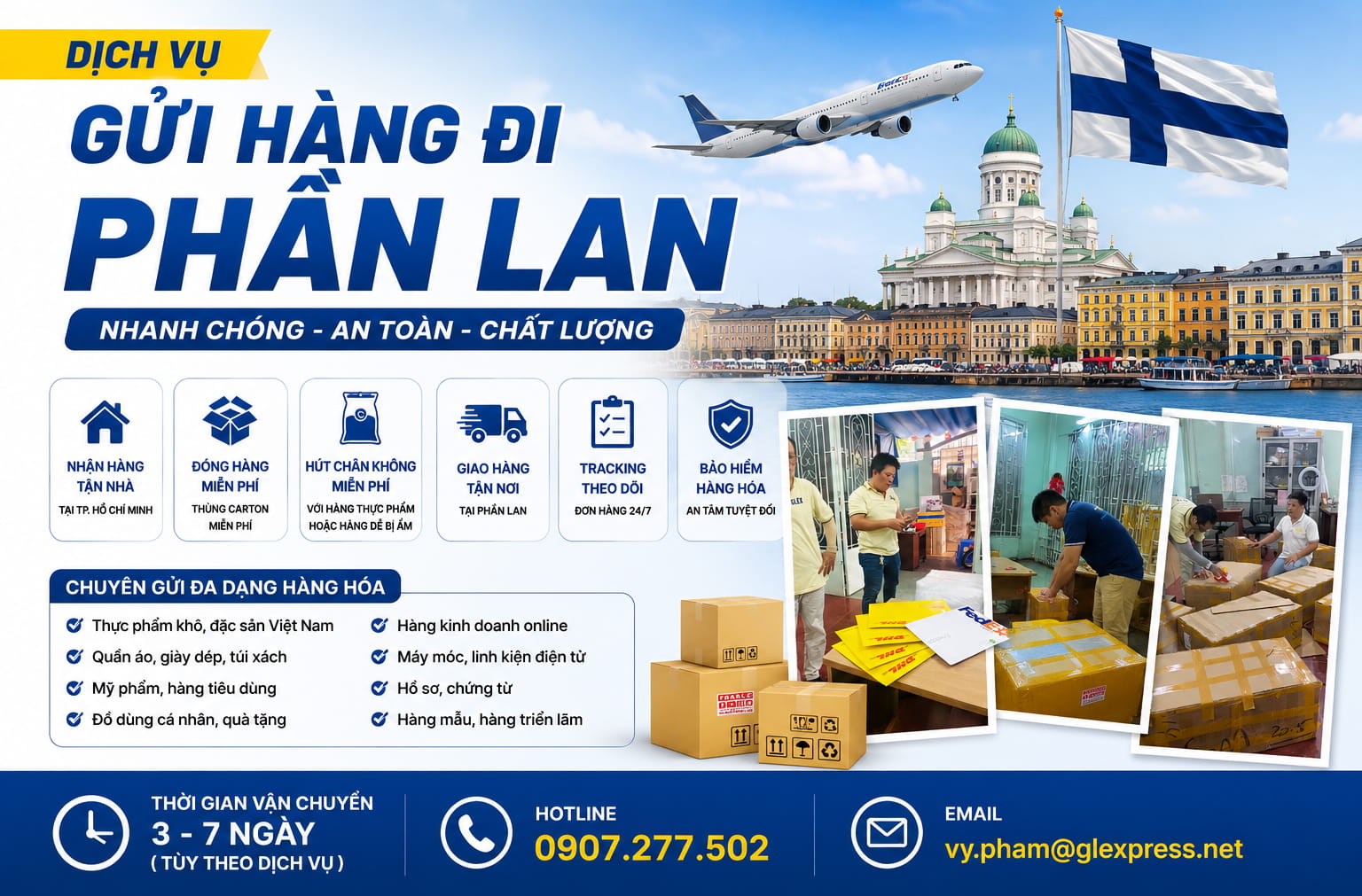 Dich vu gui hang di Phan Lan tai tp HCM