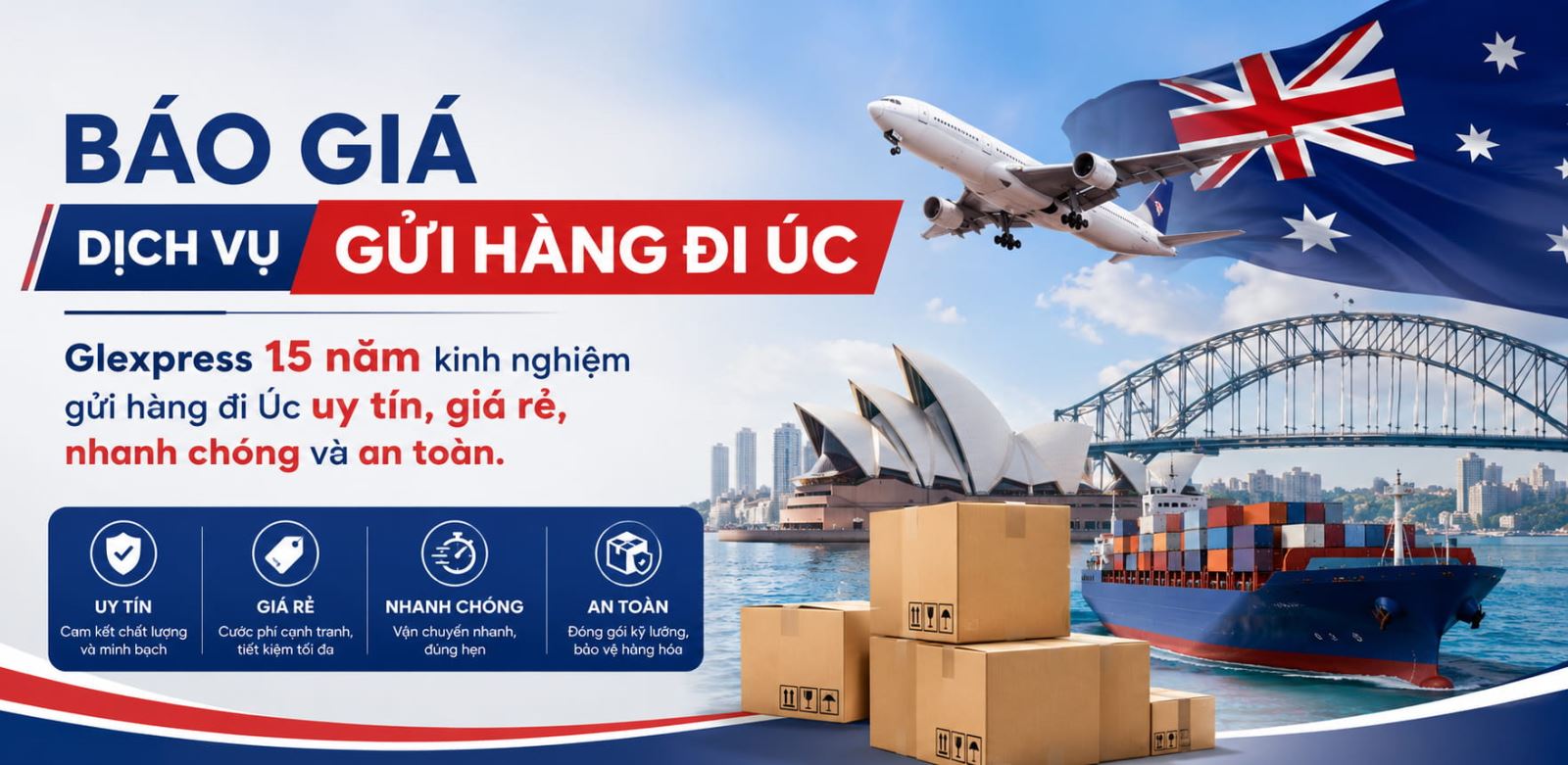 Báo giá dịch vụ gửi hàng đi úc - Cước phí ship hàng Úc